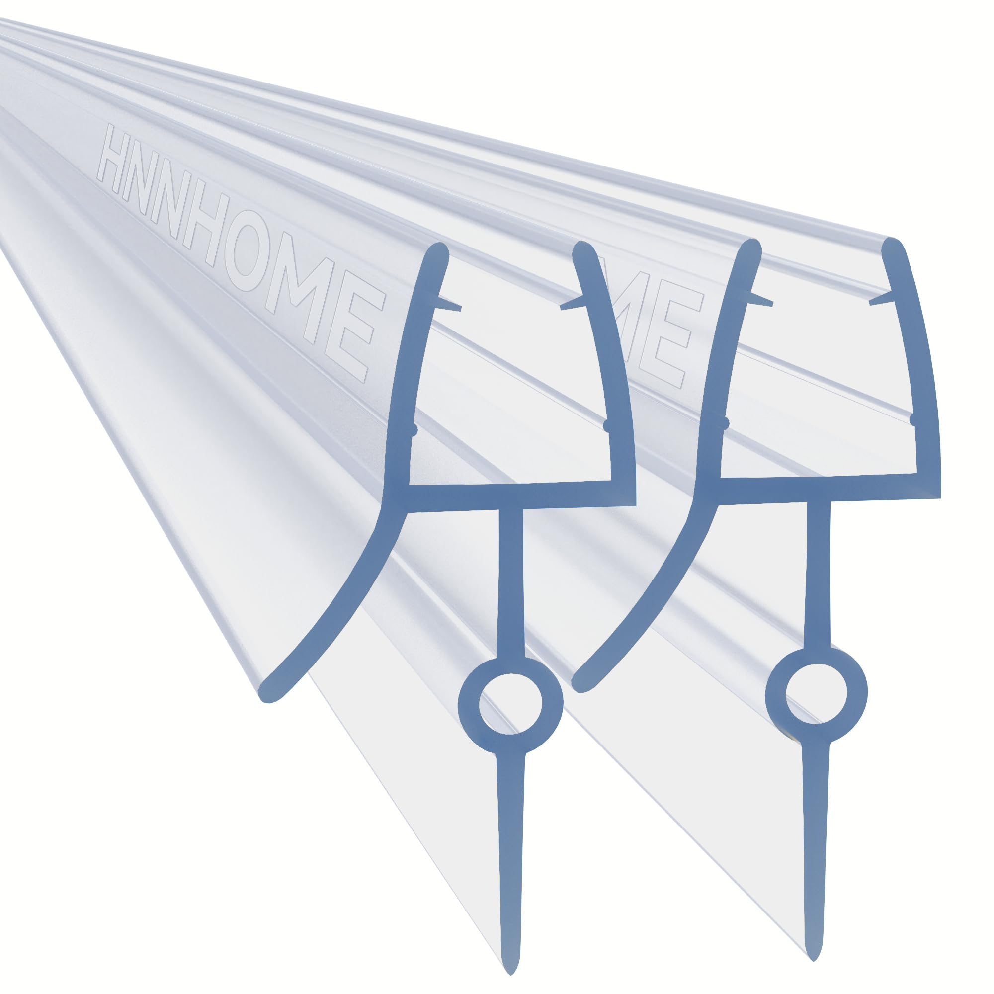 HNNHOME Pair of 2 Rubber Plastic Bath Shower Screen Seal Strip for 4-6mm Glass Door Curved Straight Up to 22mm Gap (Up to 22mm)