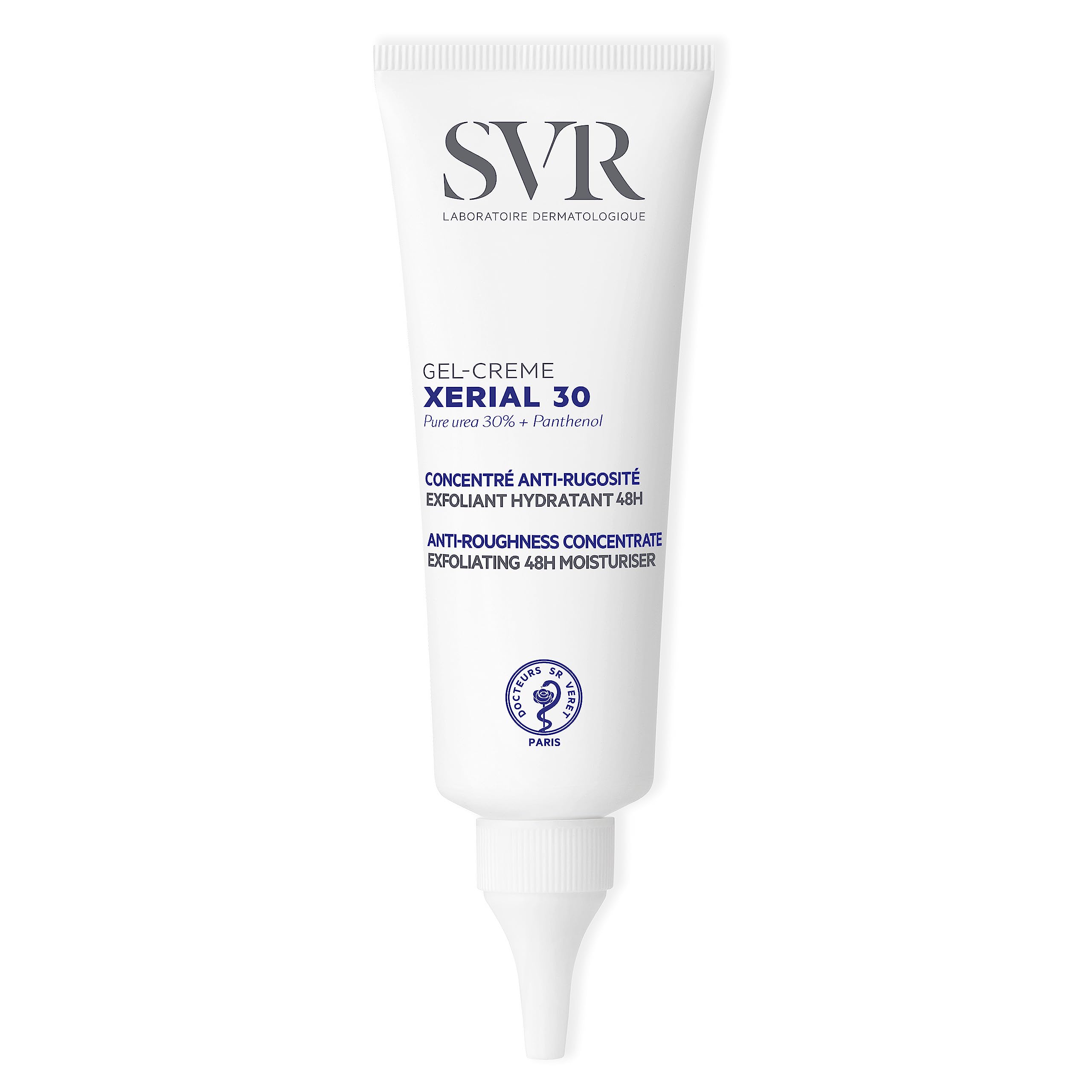 SVR XERIAL 30 Concentrated Body Gel-Cream, 30% Pure Urea and Panthenol 48hr Exfoliating Moisturiser for Dry, Rough, Bumpy Skin, Ingrown Hairs/Keratosis Pilaris, 75ml