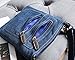 JollyChic Small Denim Bag Mini Crossbody Bag with 2 External Zip Pockets (Denim)