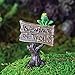 Fiddlehead Fairy Village Frog on Beware of Trolls Sign with Bonus Novelty Fairies Bill and 3