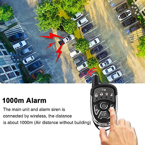Autopmall Car Alarm Protection System Auto Security 2 Way Remote System Wireless Alarm Shock Alarm No Installation