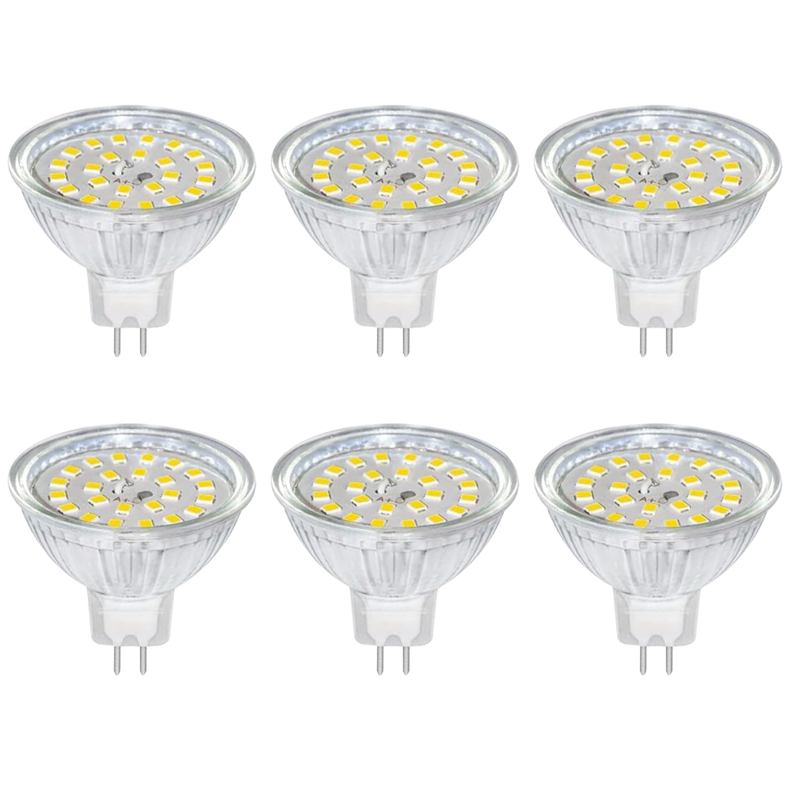 Akynite MR16 GU5.3 12V 5W LED Natural White 4000K, 500LM, AC DC 12V, 120° Wide Angle, GU5.3 35W 50W Replacement, 50mm MR16 Spotlight Bulbs for Kitchen Cabinet, not dimmable, Pack of 6