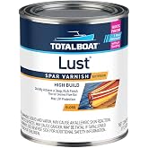 TotalBoat Lust Marine Spar Varnish for Boats &amp; Wood - High Gloss Pint | Oil-Based Polyurethane Finish; High Build; UV Inhibitors; Wooden Boats, Yacht Brightwork, Furniture &amp; Interior/Exterior Wood