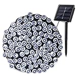 Qedertek Solar String Lights, 72ft 200 LED Fairy Decorative Lights with 8 Lighting Modes for Home, Lawn, Garden, Christmas, Wedding, Patio, Party and Holiday Decorations (Cool White)