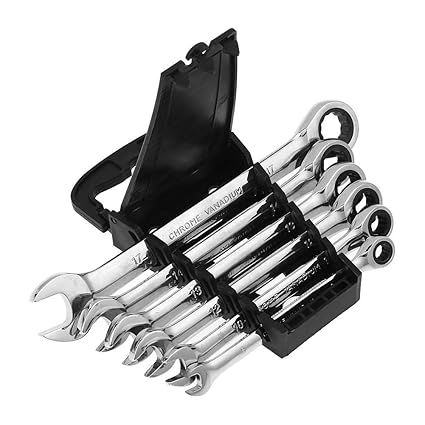 6pcs CRV Steel 72 Teeth Ratchet Wrench Set Dual Use Spanners Tools Kit