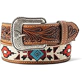 ARIAT Men’s Tooled Tabs & Diamond Embroidered Inlay Belt