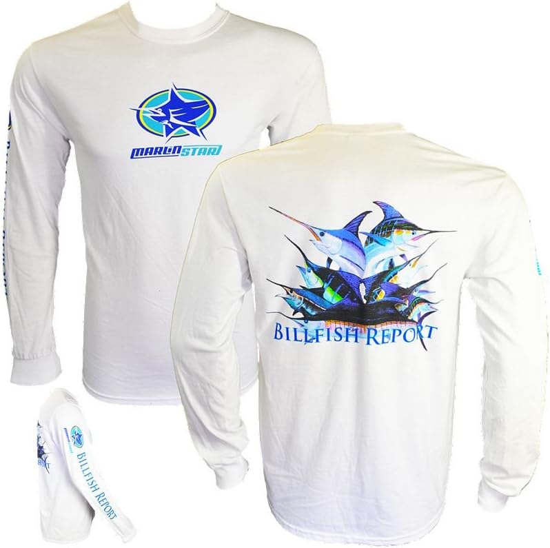 Marlinstar Billfish Report Long Sleeve Shirt - White - XL