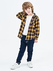 OCHENTA Toddler Boys Long Sleeve Flannel Shirts