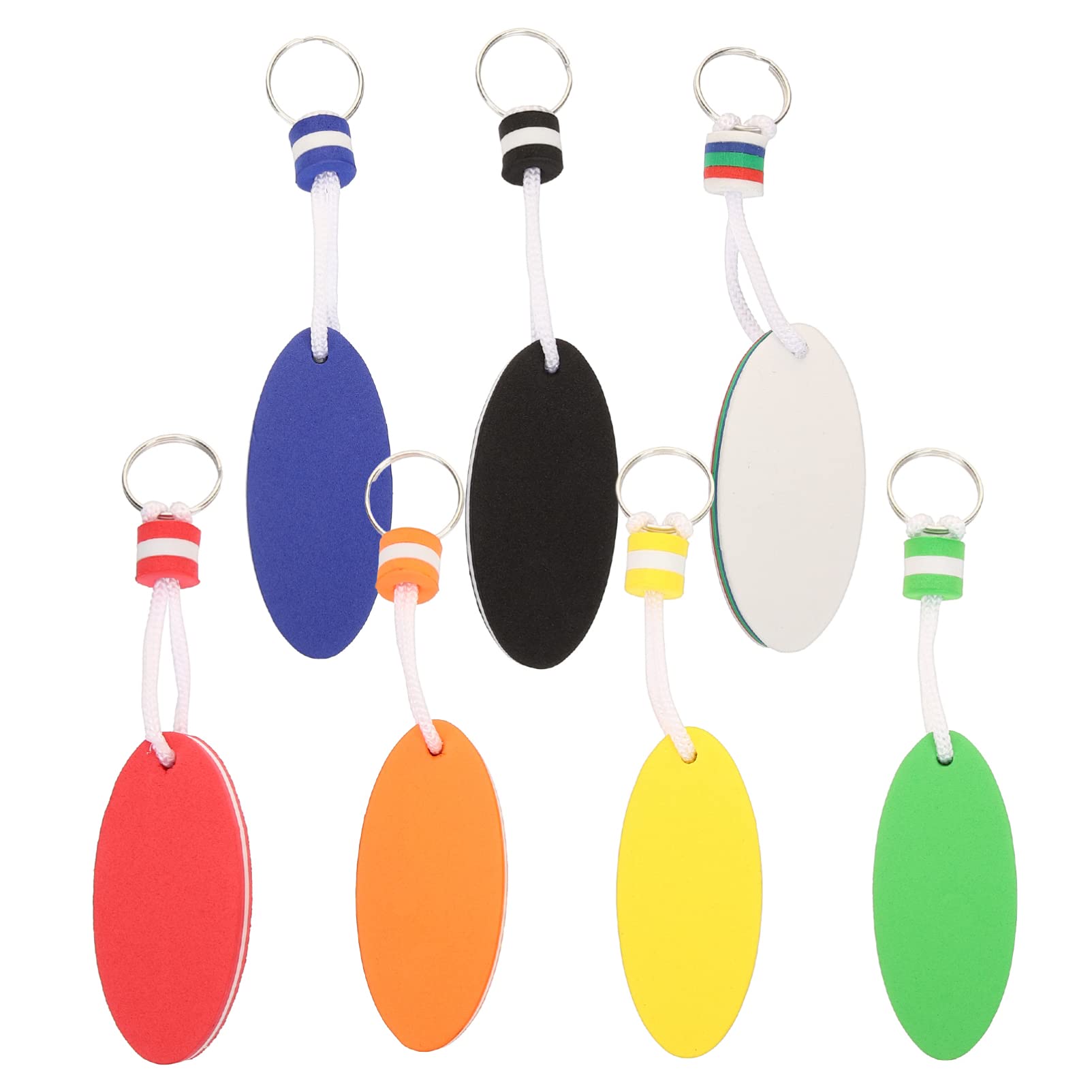 7Pcs Floating Key Rings For Boats, EVA Sponge Key Floating Keyring For Boat Keys, Multifunction Water Buoyancy Key Chains for Surfing Swimming Diving Fishing Sailing