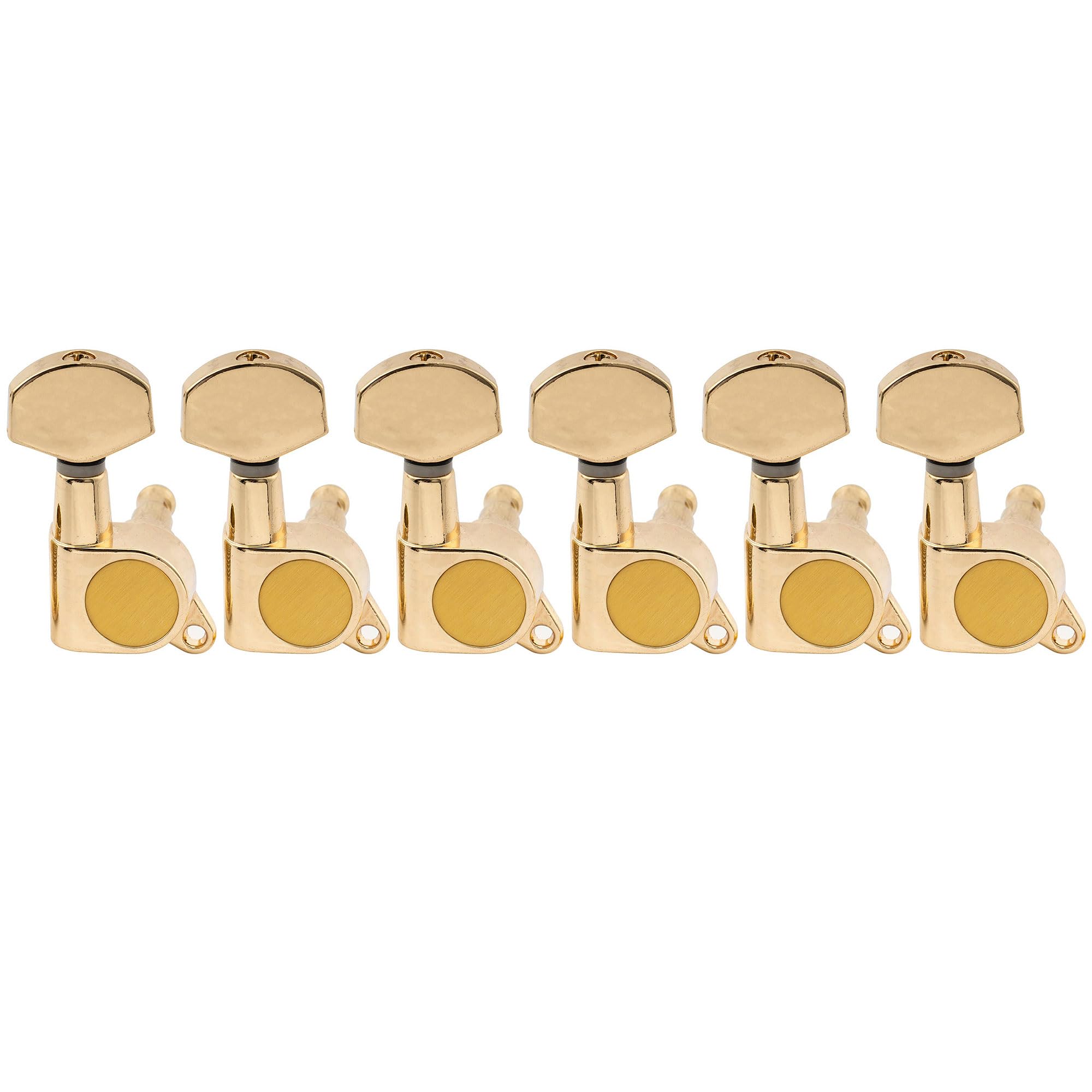 Musiclily Pro 6 inline Guitar Tuners Tuning Pegs Keys Machine Heads Set for Strat Tele Style Electric Guitar, Gold