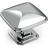 Amerdeco 10 Pack 1-1/4 inch Cabinet Knobs, Polished Chrome for Dresser Drawers, Bathroom Cabinets K0003CP