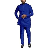 African Suit for Men 2 Piece Set Shirt Pants Dashiki Outfits Nigerian Wedding Attire