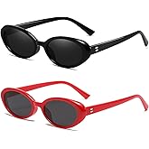 Breaksun Retro Oval Sunglasses for Women Men Fashion Small Oval Sunglasses 90s Vintage Shades