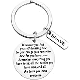 Baipilu Encourage Keychain Cancer Survivor Gift Recovery Key Chain for Women Men You Have Faced,All The Battles You Have Won,And All The Fears You Have Overcome Post Surgery Gifts