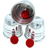 BrilliantMagic Magic Cups and Balls-Professional Performance Grade Polished Aluminum Cups and Knitted Balls Included
