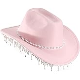 Womens Cowboy Hat Rhinestone Cowgirl Hats Wide Brim Diamond-Glitter-Western- Size:Medium-Large