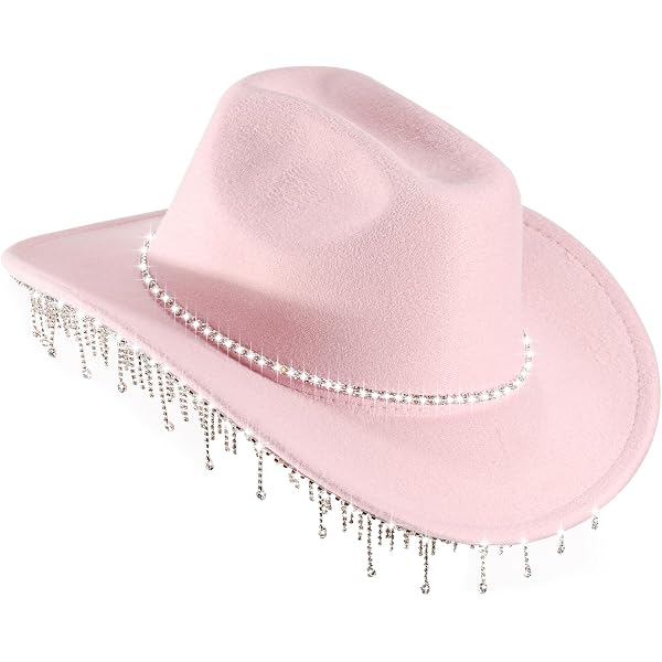 FADACHY Cowboy Hats for Women Rhinestone Felt Cowgirl Hat  display picture 2