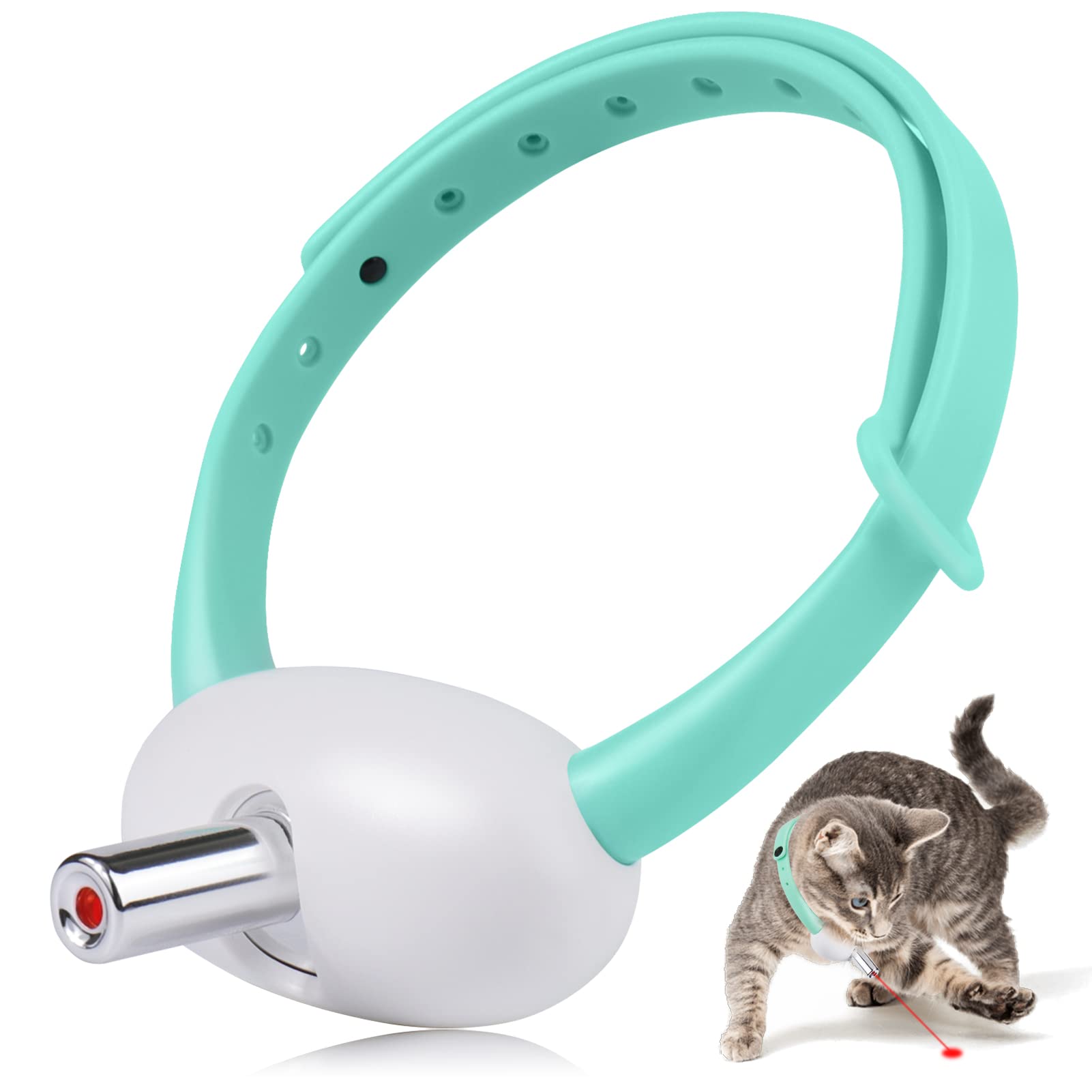 Photo 1 of AIERSA Automatic Cat Toys with LED Light,Upgraded Lengthened Light Head, Interactive Toys for Indoor Cats,Wearable Electronic Collar for Kitten,Rechargeable Amusing Gifts for Cat Lovers