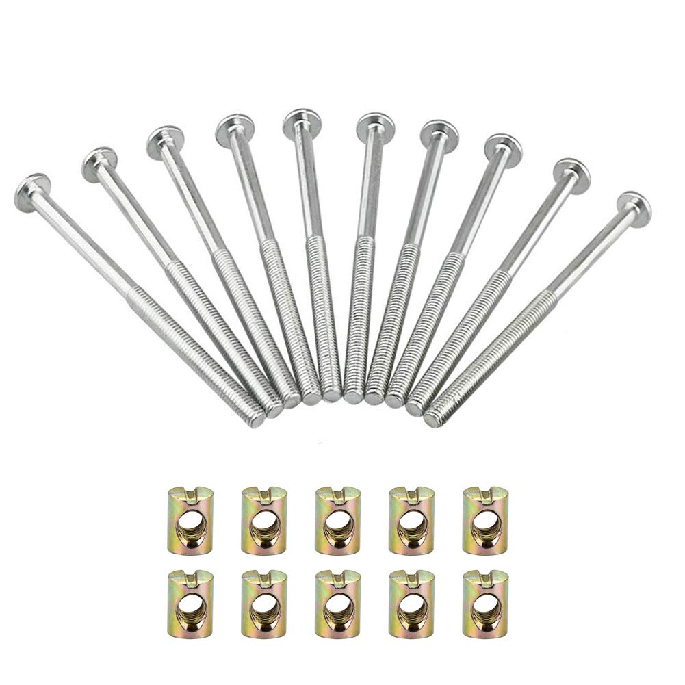 Tornillos De Cabeza Hexagonal QUARKZMAN - 4 Unidades M6 X 110 Mm Con Tuercas De Barril Y Llave, Para Ensamblar Sillas Y Muebles