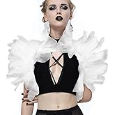 UQJE Victorian Natural Feather Shawl Shrug Shoulder Wrap Gothic Collar Costume Accessories
