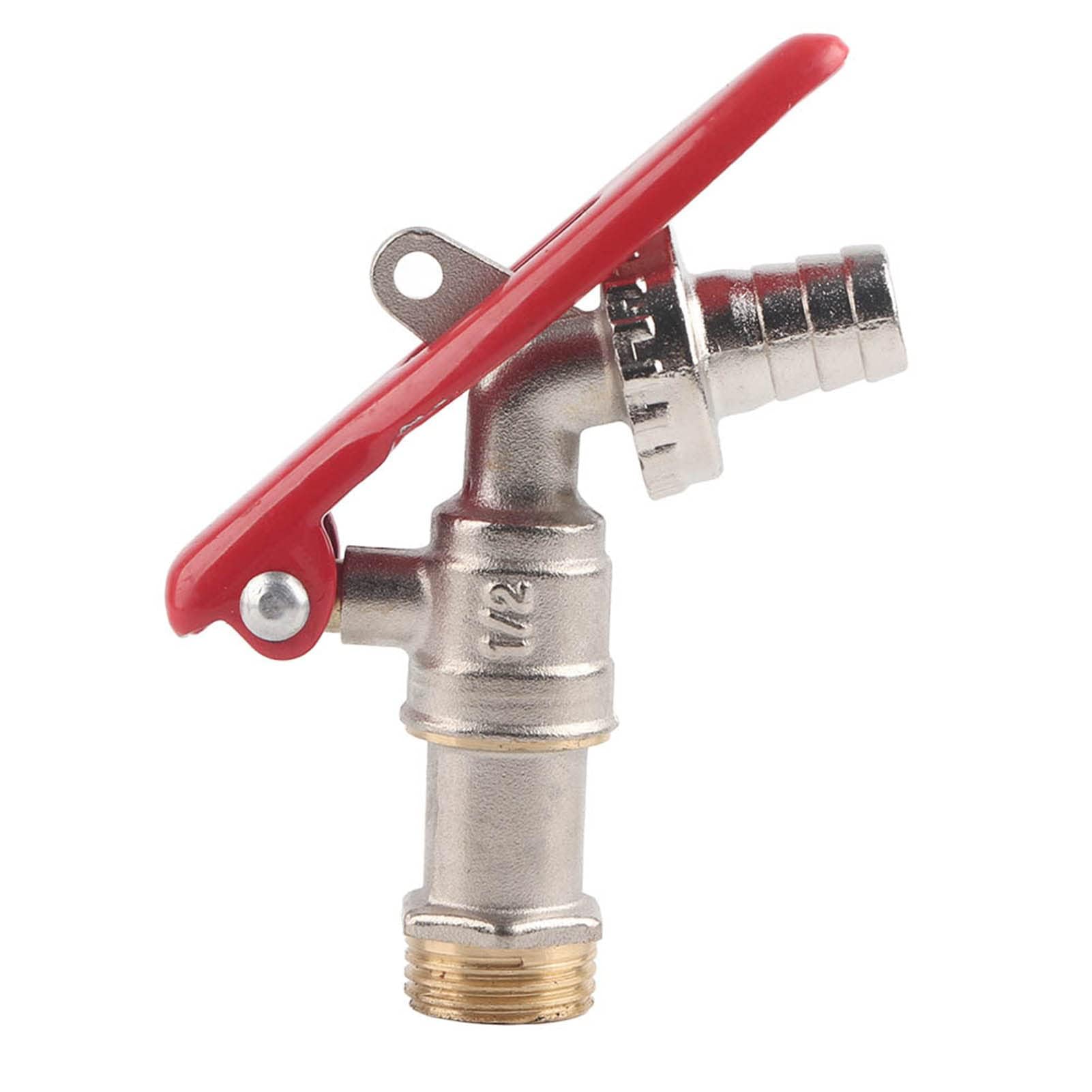 1/2in Thread Water Tap Brass Outdoor Garden Bib Tap Lockable Faucet Replacement No Water Leakage for Garden and Kitchen