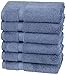 Amazon Brand – Pinzon Organic Cotton Hand Towels, Set of 6, Indigo Blue