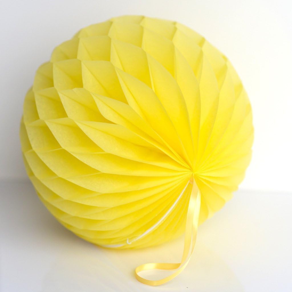 DECOPOMPOMS YELLOW tissue paper HONEYCOMB BALL (35cm)