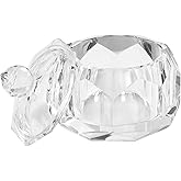 Crystal Jewelry Jar with Lid, Crystal Wedding Candy Buffet Jar, Home Decoration Party Cotton Swab Storage, Office Birthday Gift