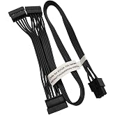 COMeap SATA Power Cable for EVGA GQ V1 Series Semi Modular PSUs, 6 Pin to 3X 15 Pin SATA Hard Drive Adapter Splitter 20-in(50cm)