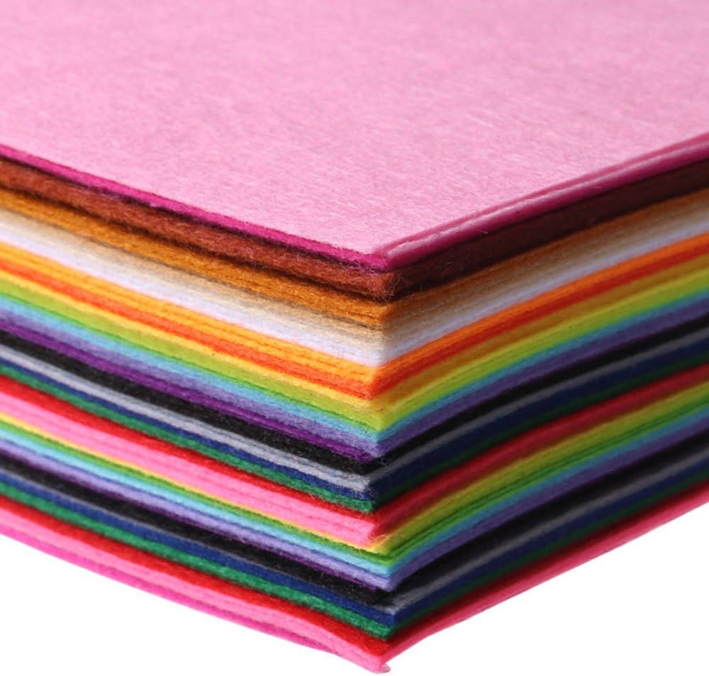 DIY Polyester Felt Fabric Nonwoven Sheet for Craft Work 43 Colors Super Soft Squares 11.81 x 11.81inch (30 x 30cm), About 1mm Thick