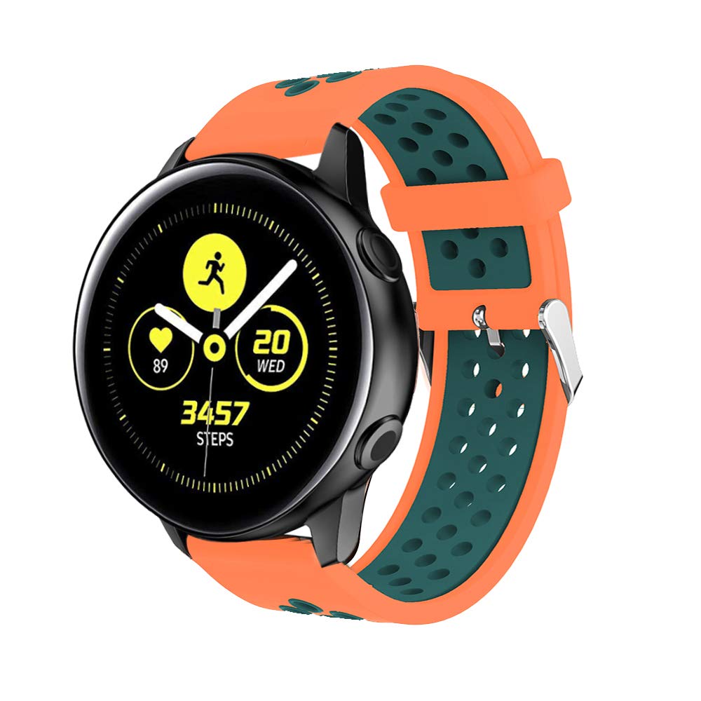 Angersi 20mm Quick Release Soft Silicone Sport Strap Replacement Bands Compatible with Samsung Galaxy Watch active 2 40mm(44mm)/Galaxy Watch3 41mm