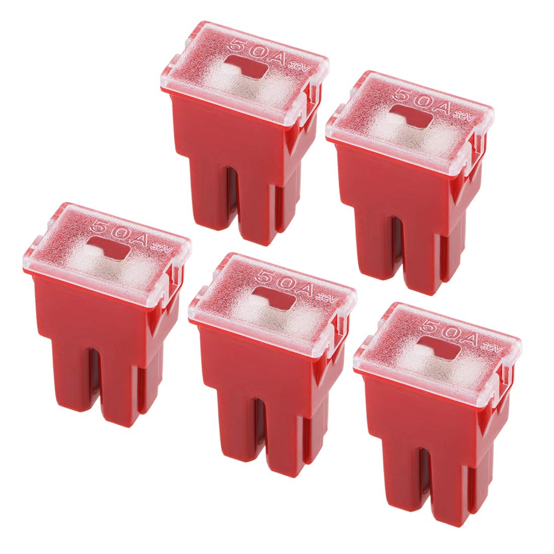 sourcing map Automotive Cartridge Fuse 32V 50A Female Terminal J Case Box for Cars Truck 5pcs