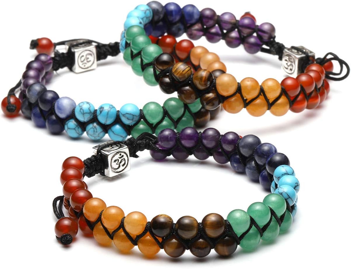 JOVIVI 7 Chakra Reiki Healing Crystal Gemstone Yoga Stone Beaded Braided Bracelet Adjustable Women Jewellery - Image 4
