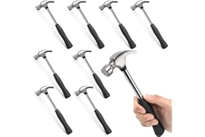 Mezchi 8 Pack 8 Oz Small Claw Hammer Set, Mini Hammer with Non-Slip Rubber Handle and Forged Hardened Steel Head, Small Hamme