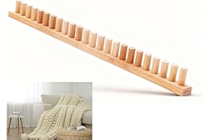 QAMGCYW 60" Chunky Yarn Loom, Beginner Hand Knitting Loom with Detachable Wooden Frame, Adjustable Size No Needles, DIY Blanket Weaving Loom, Premium Wood No Coating