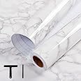 practicalWs White/Grey Marble Contact Paper 23.6" x 118", Marble Wallpaper Peel and Stick with Tools, Self Adhesive Vinyl Film Contact Paper for Countertops