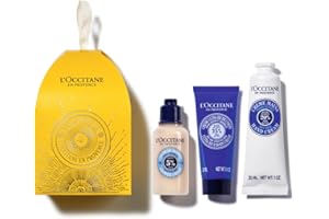 L’OCCITANE Shea Holiday Ornament Beauty Gift Set, Hydrating Self Care Travel Trio for Dry Skin, Moisturize and Cleanse Body & Hands with Cream & Soap
