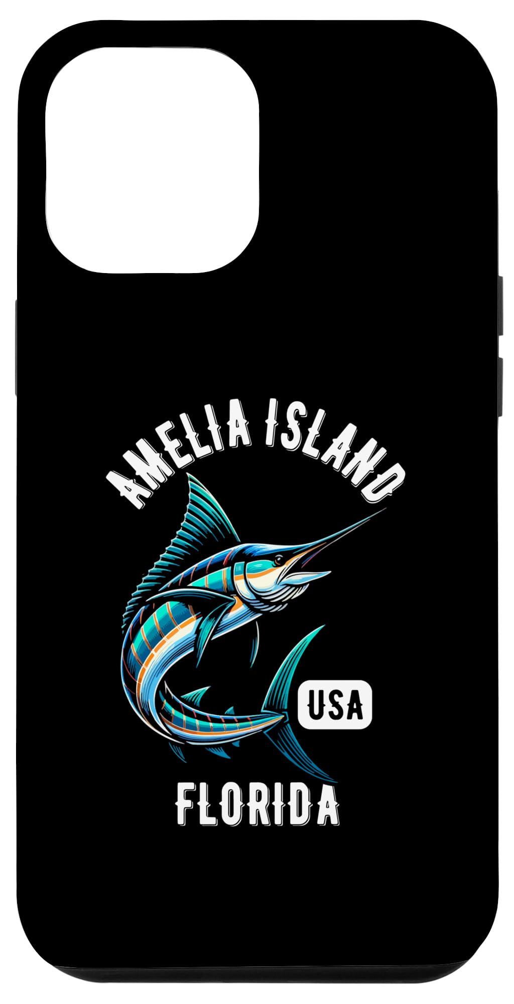iPhone 13 Pro Max Amelia Island Florida Retro Style Fish Design Case