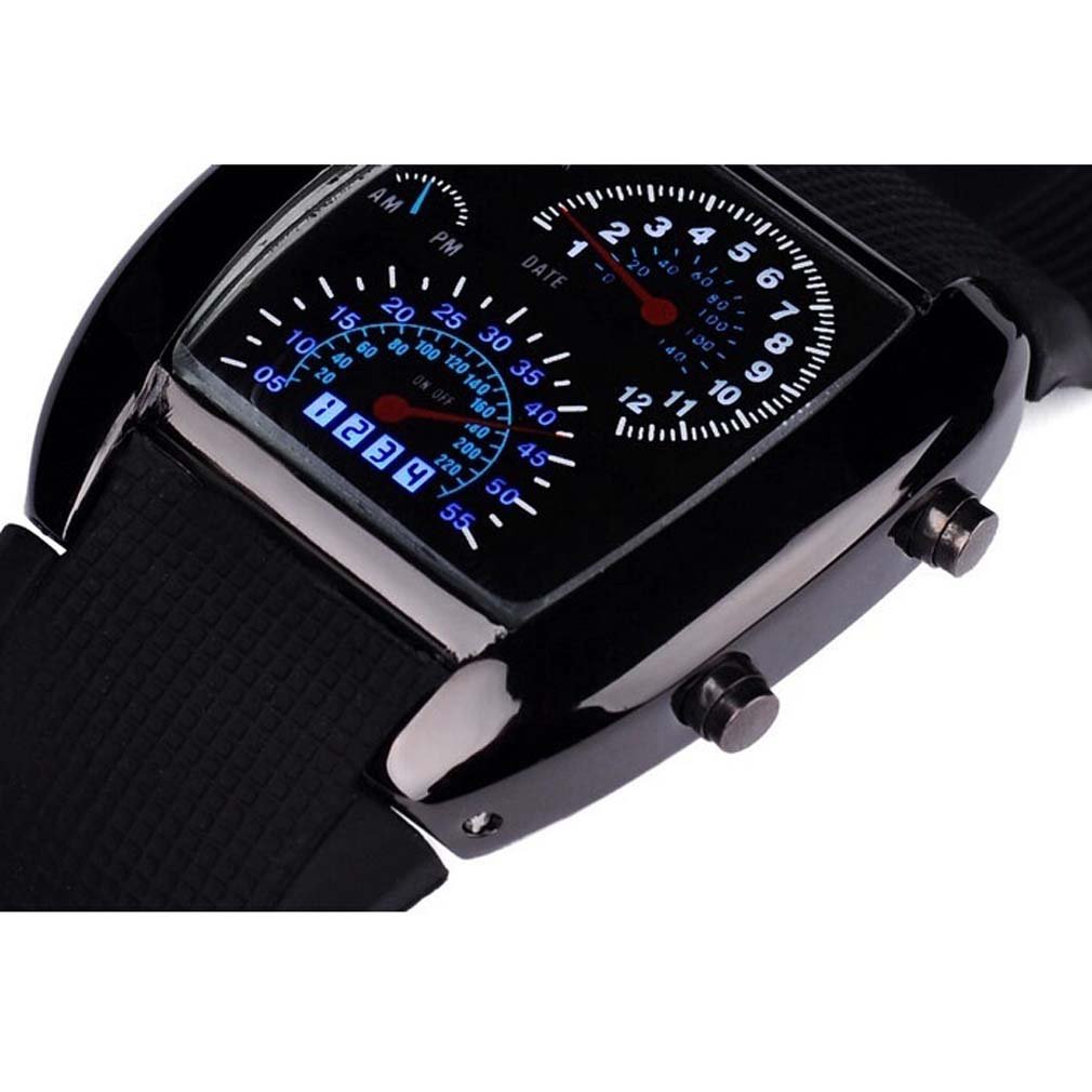 Car Dashboard Tachometer Style Unisex Flash Quartz LED