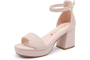 LAURMOSA High Heels for Kids Sandals Big Girls Dress Shoes Flower Girl Shoes Wedding Party Pageant Round Open Toe Ankle Strap