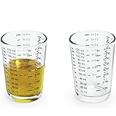 Fox Run Mini Multi-Purpose Liquid and Dry Measuring Shot Glass, Set of 2, 4-Ounce Cups, Clear, Small