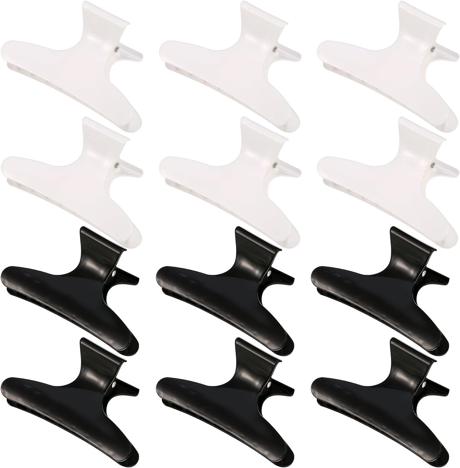 12 Pieces Butterfly Hairdresser Clamps Salon Hair Claw Hairdresser Clamp Black White Clip Barrettes
