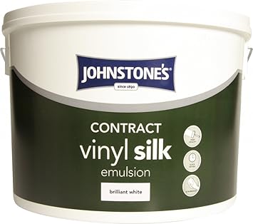 Johnstone S Contract Vinyl Silk 10l Pure Brilliant White 649439 Amazon Co Uk Diy Tools