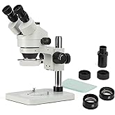 SWIFT Trinocular Stereo Zoom Microscope with 56-Bulb LED Ring Light,3.5X-90X Magnification,WF10X Eyepieces,0.7X-4.5X Zoom Obj