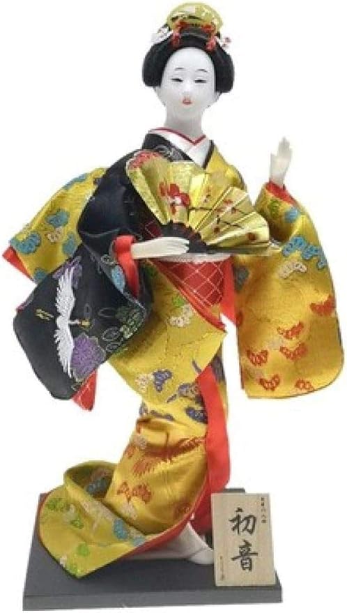 Amazon 美しい着物ハウスオフィスの装飾ミニチュア誕生日ギフト ピンク 色で彫刻かわいい日本の美しい芸者の置物人形 ブラック Color Multi Colored 置物 オブジェ オンライン通販