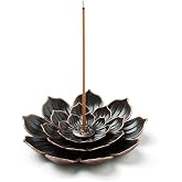 GARMOLY Incense Burner, Incense Holder for Sticks, Brass Lotus Incense Stick Holder and Detachable Ash Catcher