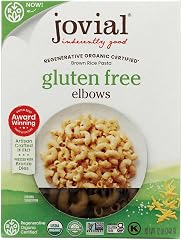 Jovial Whole Grain Brown Rice Elbows Pasta -Whole Grain, 12 Oz, 1 Pack | Made in Italy, Dairy Free, Gluteen Free
