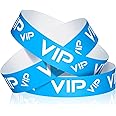 Teling 500 Pack VIP Plastic Wristbands Bracelets Party for Events VIP Custom Wristbands Plastic Bracelets Tear proof Waterproof Wrist Bands Arm Bands for Events Concerts