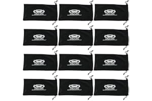 Global Vision 12 Large Black 4 1/4" x 8 1/2" Micro-Fiber Bags for Sunglasses Goggles Cell Phone Carrying Pouch Case Sleeve