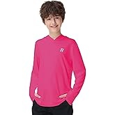 Runhit Boys & Toddler UPF 50+ Rash Guard Hoodie Kids UV Sun Protection Long Sleeve Shirt for Fishing Outdoor Beach Camping